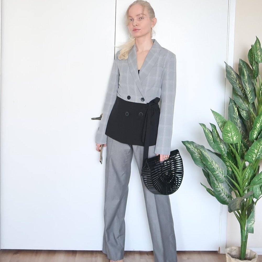 Walter Baker Patchwork Double-Breasted Blazer - image 1